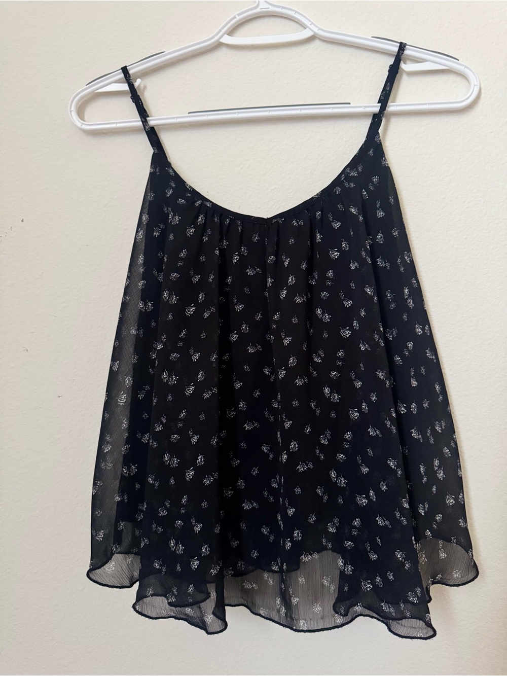 Express Black Floral Sheer Camisole - Size XS